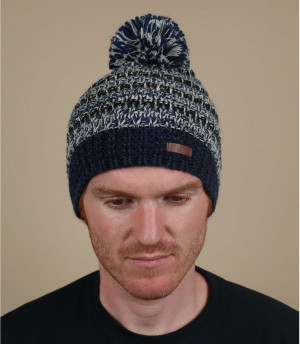 Mütze Streifen blau grau Jace Beanie dark blue